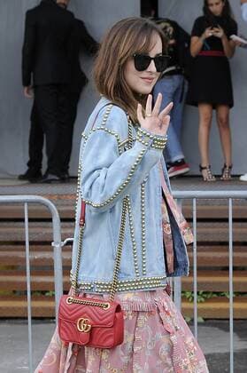 Milan Dakota Johnson at the exit of Gucci s fashion show  Copyright: xLivioxValeriox