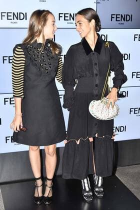 Milan Fashion Week, Women Spring Summer 2017. Milano, Moda Donna, Primavera Estate 2017. Fendi front row Pictured: Leonetta Fendi Delfina Fendi Delettrez  Copyright: xRiccardoxGiordanoxSickix