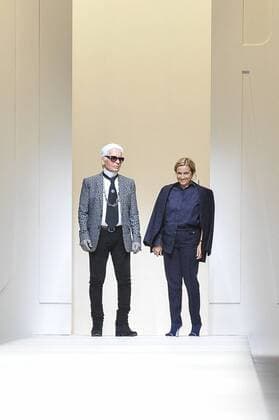 Milan Fashion Week, Women Spring Summer 2017. Milano, Moda Donna, Primavera Estate 2017. Fendi catwalk Pictured: Karl LagerfeldSilvia Venturini Fendi  Copyright: xRiccardoxGiordanoxSickix
