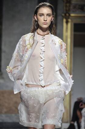 Milan Fashion Week, Women Spring Summer 2017. Les Copains catwalk Pictured: model  Copyright: xRiccardoxGiordanoxSickix