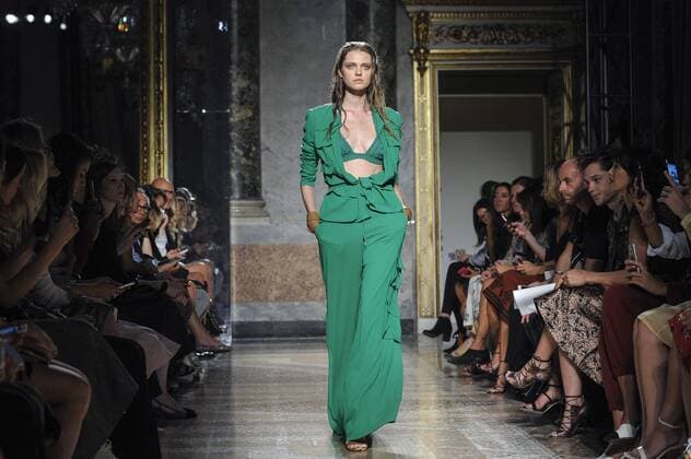 Milan Fashion Week, Women Spring Summer 2017. Les Copains catwalk Pictured: model  Copyright: xRiccardoxGiordanoxSickix