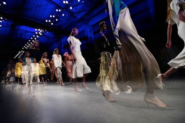 (160922) -- MILAN, Sept. 22, 2016 -- The multiple exposure photo shows models walking the runway during the Anteprima fashion show as part of Milan Fashion Week Spring Summer 2017 in Milan, Italy, on Sept. 22, 2016. ) ITALY-MILAN-FASHION WEEK-ANTEPRIMA JinxYu 