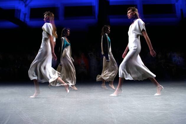 (160922) -- MILAN, Sept. 22, 2016 -- The multiple exposure photo shows models walking the runway during the Anteprima fashion show as part of Milan Fashion Week Spring Summer 2017 in Milan, Italy, on Sept. 22, 2016. ) ITALY-MILAN-FASHION WEEK-ANTEPRIMA JinxYu 