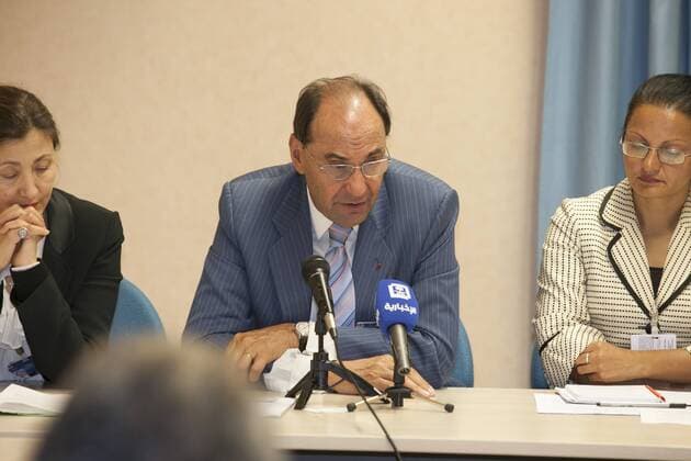 September 21, 2016 - Geneva, Switzerland - Alejo Vidal-Quadras Roca, a former Spanish Member of the European Parliament, during press conference in Geneva, Switzerland on 21 September 2016. A committee dedicated to seeking justice for the victims of the 1988 Iranian massacre has been formed at the meeting of the UN Human Rights Council in Geneva, Switzerland on 21 September 2016...The committee, called Justice for the victims of the 1988 massacre in Iran , will trigger an inquiry into the massacre and investigate those involved. This committee plans to seize in order to trigger an inquiry mechanism which would aim current Iranian authorities.Ã‚ More than 30,000 political prisoners, mostly activists of the of the People s Mojahedin Organization of Iran (PMOI), were massacred in a few months on 1988. Geneva Switzerland  - ZUMAn230