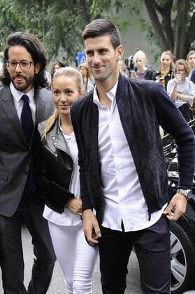 Milan fashion show of Giorgio Armani Photo: Novak Djokovic with his wife  Copyright: xLivioxValeriox