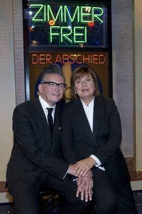Moderator GOETZ ALSMANN, Götz, Christine WESTERMANN, Moderatorin, Grosse Abschiedsshow anlaesslich der letzte Sendung Zimmer frei , Zimmer frei - der Abschied , 21.09.2016.