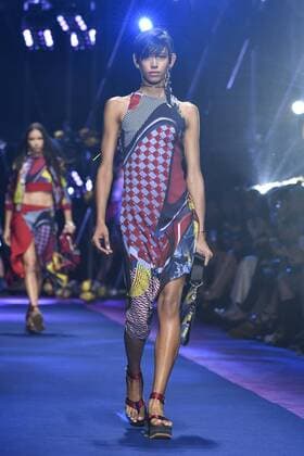 Milan Fashion Week, Women Spring Summer 2017. VERSACE catwalk Pictured: model  Copyright: xRiccardoxGiordanoxSickix