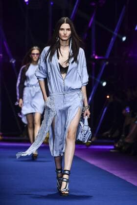 Milan Fashion Week, Women Spring Summer 2017. VERSACE catwalk Pictured: model  Copyright: xRiccardoxGiordanoxSickix