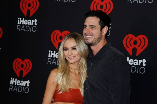 Reality tv stars Lauren Bushnell and Ben Higgins arrive for the iHeartRadio Music Festival at the T-Mobile Arena in Las Vegas, Nevada on September 23, 2016.  LVP2016092329 JAMESxATOA