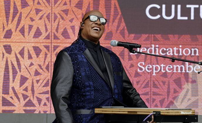 Stevie Wonder performs ?Visions during the opening ceremony of the Smithsonian National Museum of African American History and Culture on September 24, 2016 in Washington, DC. The museum is opening thirteen years after Congress and President George W. Bush authorized its construction. Pool  WAX20160924114 OlivierxDouliery