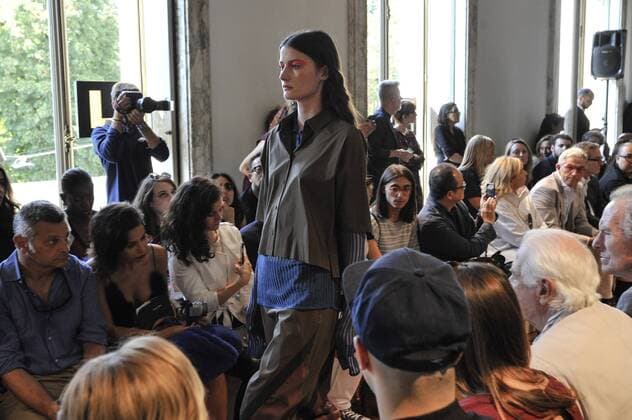 Italy: Milan Fashion Week Cividini show A model walks the runway at the Cividini Show. Alternative Views for Cividini during Milan Fashion week Spring Summer 2017.  GaetanoxPiazzolla