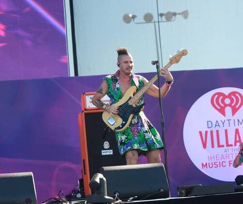 Las Vegas, Nevada, United States of America - Cole Whittle, bassist of pop rock group DNCE performs during the iHeartRadio Music Festival Daytime Village on September 24, 2016 at the Las Vegas Village in Las Vegas, Nevada. Las Vegas United States of America - ZUMAt114