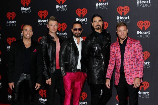 The Backstreet Boys arrive for the iHeartRadio Music Festival at the T-Mobile Arena in Las Vegas, Nevada on September 24, 2016.  LVP20160924133 JAMESxATOA