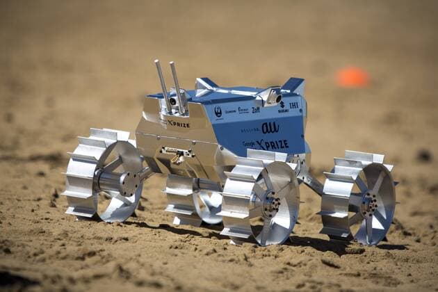 September 27, 2016 - Tottori, Tottori Prefecture, Japan - Hakuto s rover PFM3 pre-flight model is seen being tested by team ispace, Tohoku University researchers and students in Tottori Sand Dunes, Tottori Prefecture, Japan on September 27, 2016. Mounted on AstroboticÃ¢â‚¬â„¢s Ã¢â‚¬Å PeregrineÃ¢â‚¬Â lander, HAKUTOÃ¢â‚¬â„¢s rover will be launched from the Earth by SpaceXÃ¢â‚¬â„¢s Falcon 9 rocket, and sent to lunar orbit. The Peregrine lander will achieve soft landing on the moon. The rover is then deployed onto the MoonÃ¢â‚¬â„¢s surface..(Photo by Richard Atrero de Guzman NURPhoto) Tottori Japan  - ZUMAn230