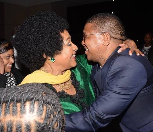 Winnie Madikizela-Mandela 80th birthday milestone celebrations JOHANNESBURG, SOUTH AFRICA SEPTEMBER 26: Minister Fikile Mbalula with Winnie Madikizela-Mandela during Winnie Madikizela-Mandela?s 80th Milestone Celebration at the Emperors Palace on September 26, 2016 in Johannesburg, South Africa. The ANC Women s League is celebrating and honouring its stalwart and freedom fighter; Winnie Madikizela-Mandela who was born on 26 September 1936. ( Gallo0105218