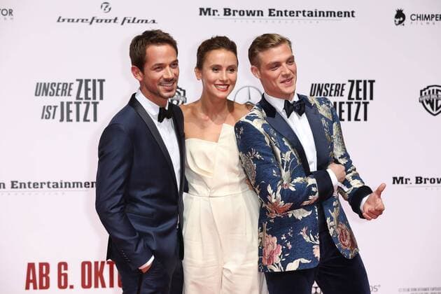 Marc Benjamin, Peri Baumeister und David Schütter bei der Unsere Zeit ist jetzt Film Premiere am 27.09.2016 in Berlin Unsere Zeit ist jetzt Kino Premiere in Berlin 