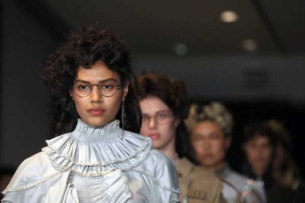A model takes to the catwalk during the presentation of Ann Sophie Madsen s show as part of the Spring-Summer 2017 Paris Fashion Week on September 28, 2016.  PAR20160928110 MAYAxVIDON-WHITE