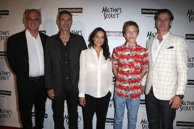 September 27, 2016 - Hollywood, CA, United States - 27 September 2016 - Hollywood, California - Fred Fuchs, Barnet Bain, Michelle Rodriguez, Percy Hynes White and Sean Buckley. Milton s Secret Los Angeles Premiere held at TCL Chinese 6 Theatres. Photo Credit: F. Sadou AdMedia Hollywood United States - ZUMAa123