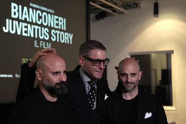 September 30, 2016 - Turin, Italy - Lapo Elkann, Marco La Vialla and Mauro La Villa during the presentation of the new film Bianconeri-Juventus-Story , in Turin, on September 30, 2016 Turin Italy  - ZUMAn230