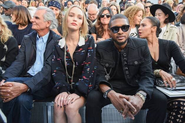 212137 Serge Arnal Starface 2016-10-04 Paris France Paris Fashion Week. Défilé PAP Printemps-Eté 2017. Chanel. Peolple Raymond IV, Usher Terry ( Usher ); Demarchelier, Patrick; Depp-Paradis, Lily Rose; Miguel, Grace  Copyright: xSergexArnalx xStarfacex STAR_212137_025