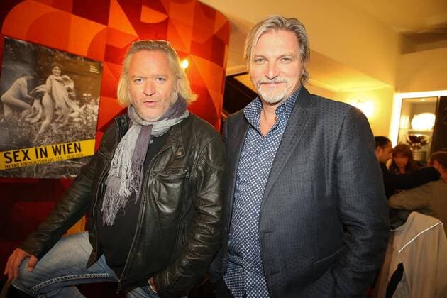 04.10.2016, Metro Kino, SOKO DONAU - Wir sind viele, Präsentation des ersten Serein-Falls in Spielfilmlänge Satel Film PR Robin Consult im Bild: Gregor Seberg, Stefan Jürgens