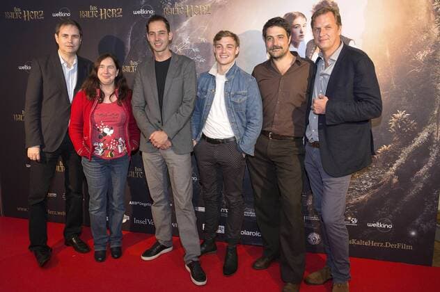 Markus Görsch (Mitteldeutsche Medienförderung), Astrid Plenk (MDR), Steffen Reuter (Schmidtz Katze Filmkollektiv), David Schütter (Schauspieler), Johannes Naber (Regisseur) und Dietmar Güntsche (Weltkino Filmverleih) bei der Premiere des Kinofilms Das kalte Herz im Rundkino. Dresden, 05.10.2016 Foto:xM.xMüllerx xFuturexImage