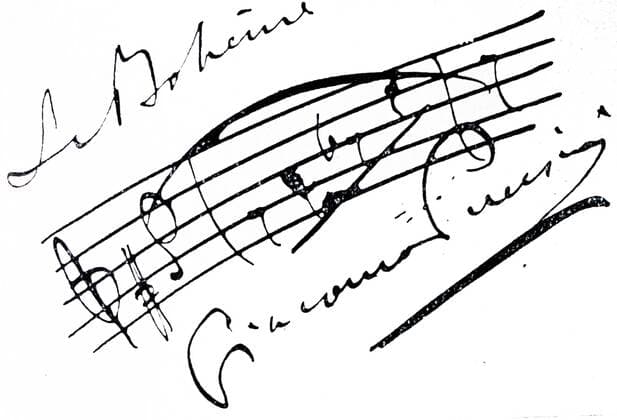 Autograph of Giacomo Puccini (1858-1924) an Italian composer. Dated 19th Century