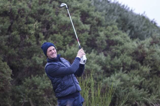 07.10.2016. Carnoustie Golf Course, Fife, Scotland. Alfred Dunhill Links Championship Golf 2nd Round. Matthew Goode cleaning the rough on the 13th fairway. 2016 Alfred Dunhill Links Championship Golf 2nd Round Oct 7th  Content restricted for UK based newspaper