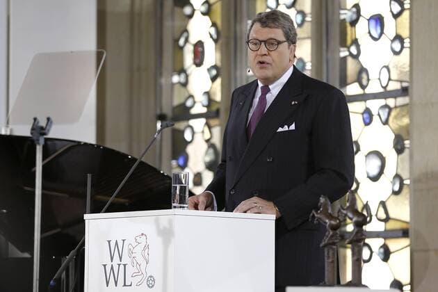 Poolfoto DEU, Deutschland, Nordrhein-Westfalen, Münster, 08.10.2016: Verleihung des Internationalen Preises des Westfälischen Friedens Begrüßung durch Dr. Reinhard Zinkann (WWL-Vorsitzender)