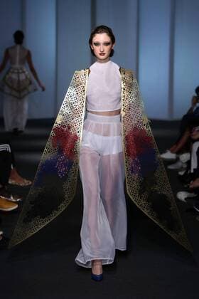 October 9, 2016 - Lisbon, Portugal - A model presents a creation from the Portuguese fashion designer Olga Noronha Spring Summer 2017 collection during the Lisbon Fashion Week on October 9, 2016 in Lisbon, Portugal. Photo: Lisbon Portugal  - ZUMAn230