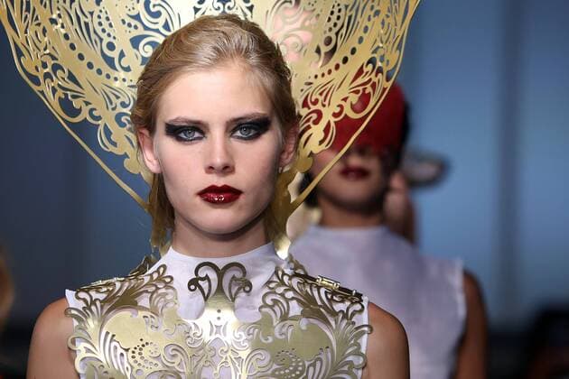 October 9, 2016 - Lisbon, Portugal - A model presents a creation from the Portuguese fashion designer Olga Noronha Spring Summer 2017 collection during the Lisbon Fashion Week on October 9, 2016 in Lisbon, Portugal. Photo: Lisbon Portugal  - ZUMAn230
