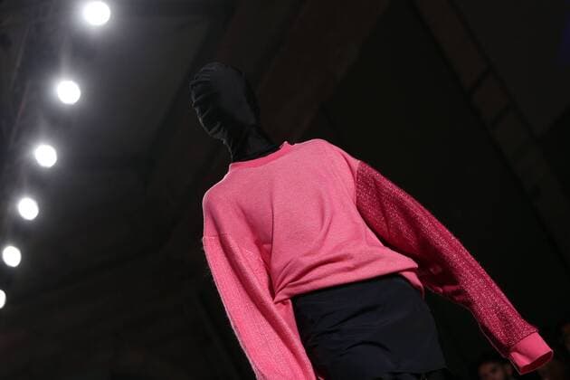 October 9, 2016 - Lisbon, Portugal - A model presents a creation from the Portuguese fashion designer Ricardo Andrez Spring Summer 2017 collection during the Lisbon Fashion Week on October 9, 2016 in Lisbon, Portugal. Lisbon Portugal  - ZUMAn230