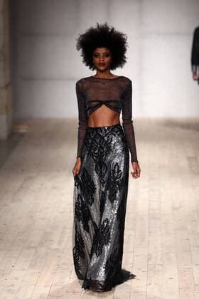 October 9, 2016 - Lisbon, Portugal - A model presents a creation from the Angolan fashion designer Nadir Tati Spring Summer 2017 collection during the Lisbon Fashion Week on October 9, 2016 in Lisbon, Portugal. Lisbon Portugal  - ZUMAn230
