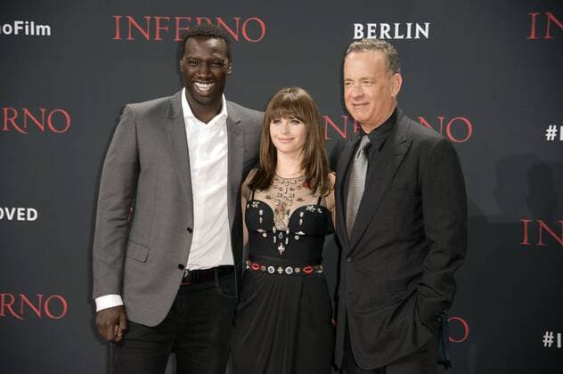 Omar Sy, Felicity Jones und Tom Hanks bei der Premiere des Kinofilms Inferno im CineStar Sony Center. Berlin, 10.10.2016 Foto:xFredericx xFuturexImage