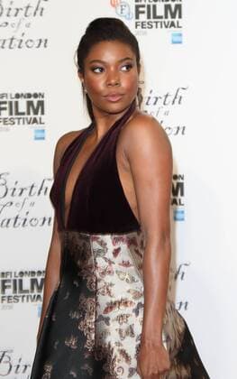 BFI LFF 2016 - Birth of a Nation Premiere London, UK. Gabrielle Union at London Film Festival screening of Birth of a Nation at the Odeon Leicester Square, London on October 11th 2016 LMK73-61121-121016 
