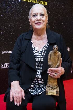 Spanish actress Terele Pavez receive the Nosferatu Award at Festival de Cine Fantastico de Sitges in Barcelona. October 12, Spain. 2016.  (20161012025)