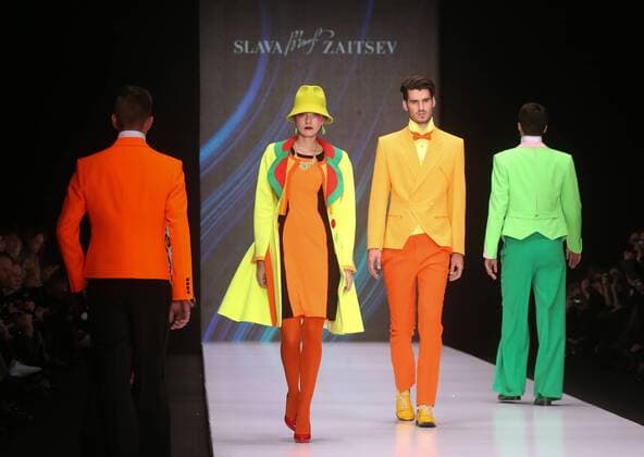 MOSCOW, RUSSIA â€“ OCTOBER 13, 2016: Models showcase creations during a runway show for the Spring Summer 2017 collection by designer Slava Zaitsev at the Mercedes-Benz Fashion Week Russia in the Manege Central Exhibition Hall. Vyacheslav Prokofyev TASS  TS0346B5