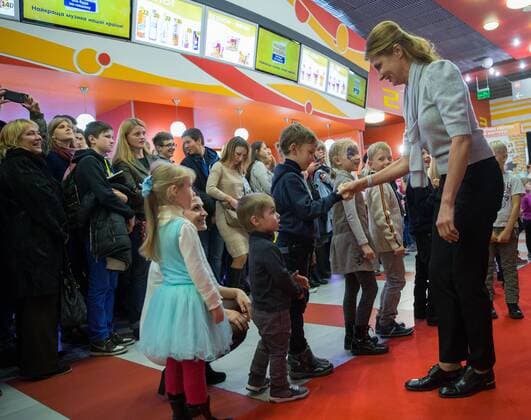 Maryna Poroschenko bei der Premiere eines Kinderfilms in Kiew Maryna Poroshenko Participates In Opening Of Mykyta Kozhemiaka Animation Film Prepremiere In Kyiv  Copyright: MarkivxMykhailo 478154