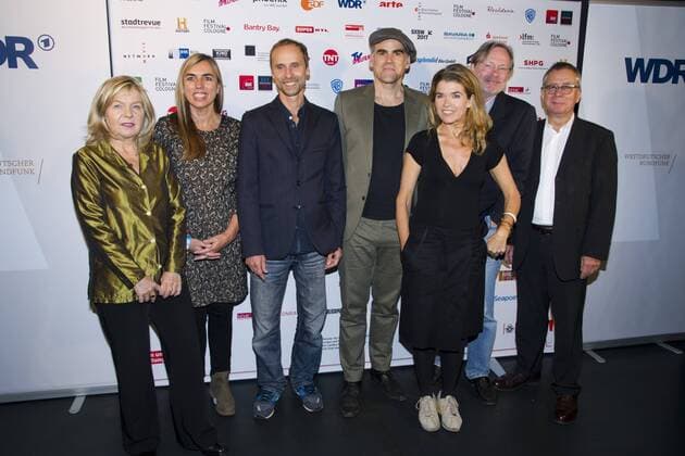 von links: Barbara BUHL, Leiterin der Programmgruppe WDR Fernsehfilm, Lucia KEUTER, WDR Redakteurin, Jan Georg SCHUETTE, Schütte, Regisseur, Sebastian BLOMBERG, Schauspieler, Anke ENGELKE, Schauspielerin, Michael WITTENBORN, Schauspieler, Gebhard HENKE, Leiter WDR Programmbereich Fernsehfilm, Kino und Serie, Premiere Wellness fuer Paare am 13. Oktober 2016 im Cinenova-Kino in Koeln.