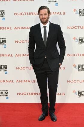 October 14, 2016 - London, London, UK - ARMIE HAMMER attends the Nocturnal Animals film premiere of as part of the London Film Festival. London, UK. London UK  - ZUMAl94_