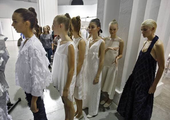 October 16, 2016 - Kiev, Ukraine - Models wait backstage,during the Ukrainian Fashion Week in Kiev, Ukraine,on 16 October,2016. The fashion event presents Spring Summer 2017 collections by Ukrainian and International designers,from 12 to 18 October. Kiev Ukraine - ZUMAg194