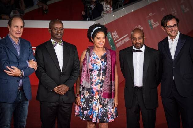 Rome: Red Carpet The Last Call (L - R) Brando Quilici, Paula Kahumbu, Peter Kinyua, John Macharia, Corsini during the 11th International Film Festival of Rome Red carpet film The Last Call.  AndreaxRonchini