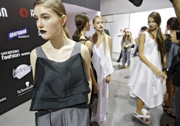October 16, 2016 - Kiev, Ukraine - Models wait backstage during Ukrainian Fashion Week ,at Mystetskyi Arsenal in Kiev, Ukraine,16 October,2016. The event presents Spring Summer - 2017 collections by Ukrainian and International designers from 12 to 18 October. Kiev Ukraine  - ZUMAn230