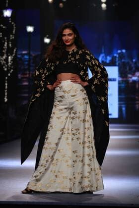 NEW DELHI, INDIA - OCTOBER 15: Bollywood Actress Athiya Shetty showcases the creation of designer Masaba Gupta during Amazon India Fashion Week Spring-Summer 17 at NSIC Exhibition Complex on October 15, 2016 in New Delhi, India. (Photo by Amal Ks Hindustan Times) Amazon India Fashion Week Spring Summer 2017