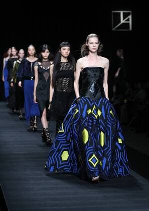 October 17, 2016, Tokyo, Japan - Models display creations of Japanese designer Tae Ashida at her spring and summer collection in Tokyo as a part of Japan Fashion Week on Monday, October 17, 2016. Tae Ashida celebrated her 25th anniversary collection.  (lwxa005440)