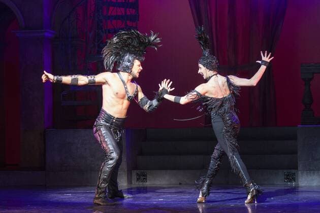 London, UK. 17 October 2016. Dancers performing the opening number Entr Acte. Burn the Floor arrives at the Peacock Theatre with the UK premiere of the international smash-hit show Fire in the Ballroom. The production is a high-energy ballroom dance spectacle featuring 14 champion dancers breathing new life into classics such as the Viennese Walz, Foxtrot, Samba, Tango and Jive. The show was crafted by choreographer Peta Roby, based on an original choreography by Jason Gilkison, and will run from 18 October to 5 November 2016. Fire in the Ballroom by Burn the Floor, Peacock Theatre, London, UK 