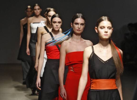 October 17, 2016 - Kiev, Ukraine - Models present creation by Ukrainian designer SADOVSKAYA,during the Ukrainian Fashion Week in Kiev, Ukraine,on 17 October,2016. The fashion event presents Spring Summer 2017 collections by Ukrainian and International designers,from 12 to 18 October. Kiev Ukraine - ZUMAg194