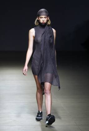 October 17, 2016 - Kiev, Ukraine - A model presents a creation by Ukrainian designer DMITRIY DIHTYAR, during the Ukrainian Fashion Week in Kiev, Ukraine,on 17 October,2016. The fashion event presents Spring Summer 2017 collections by Ukrainian and International designers,from 12 to 18 October. Kiev Ukraine - ZUMAg194