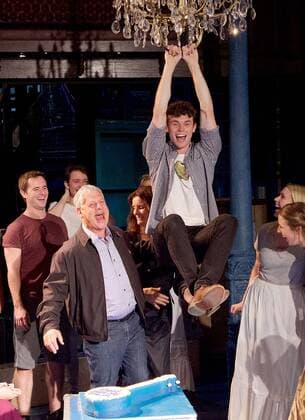 . 17 10 2016. London, United Kingdom. Sir Cameron Mackintosh celebrates his 70th Birthday with the cast of Half a Sixpence at the Noel Coward Theatre in London.  xElliottxFranksx xi-Imagesx IIM-13641-0002