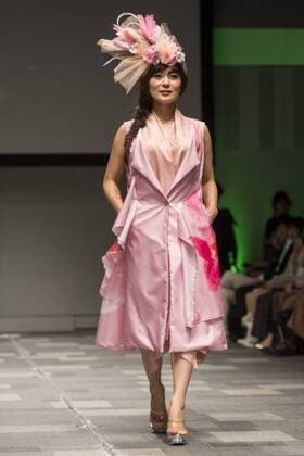 October 19, 2016 - Tokyo, Tokyo, Japan - A model presents a creation by Japanese designer Takafumi Tsuruta for his label Tenbo as part of Fashion Week Tokyo Spring Summer 2017. Tokyo Japan - ZUMAc166 20161019_zap_c166_025